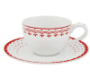 Набор чайных пар на 4 персоны 8 предметов Хюгге Красные узоры 71150425-327D, Leander