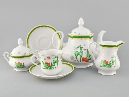 Чайный сервиз 6 персон 15 предметов Новогодний, Мэри-Энн 03160725-2573, Leander