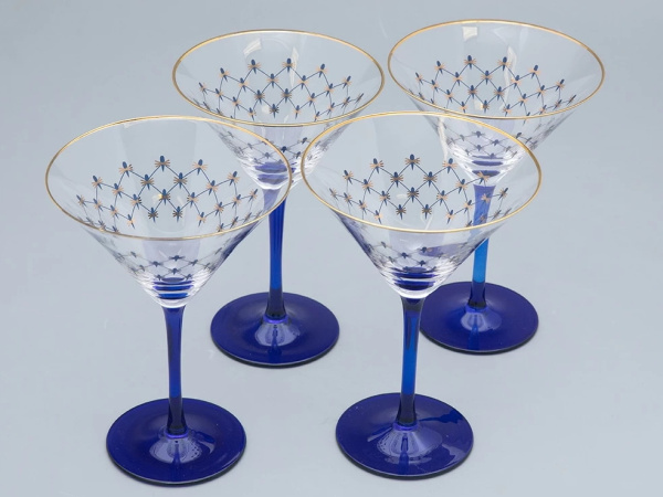 Набор (4 бокала для мартини) 150 мл Кобальтовая сетка, Императорский фарфоровый завод (ИФЗ) 14.11002.07