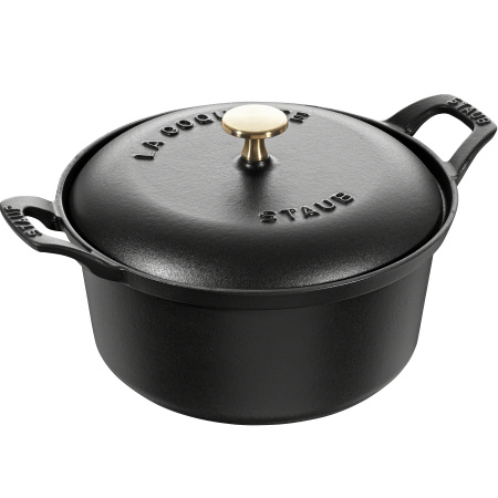 Кокот Винтаж круглый, 20 см 2,45 л, Staub, черный (11742023)