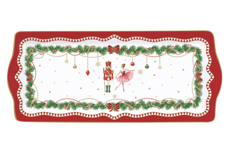 Блюдо прямоугольное 35х15 см, Щелкунчик - Новогодняя гирлянда, Magie de Noel, Easy Life