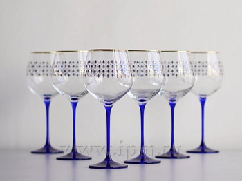 Набор (6 бокалов для воды) 570 мл Кобальтовая сетка, Императорский фарфоровый завод (ЛФЗ) 14.00004.07