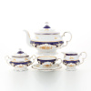 Чайный сервиз 6 персон 15 предметов Золотая роза, кобальт, Соната 07160725-1457, Leander