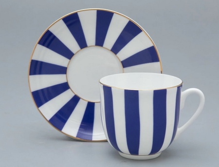 Набор кофейный чашки с блюдцами 180 мл, Да и Нет, 12 предметов (Ландыш) Императорский фарфоровый завод (ИФЗ)