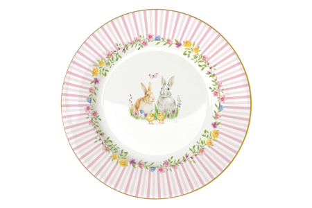 Набор тарелок 26 и 19 см с блюдом для яиц 9 предметов на 4 персоны, Пасхальные кролики, Easy Life