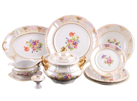 Столовый сервиз на 6 персон 25 предметов Перламутр, Соната 07162011-0656, Leander