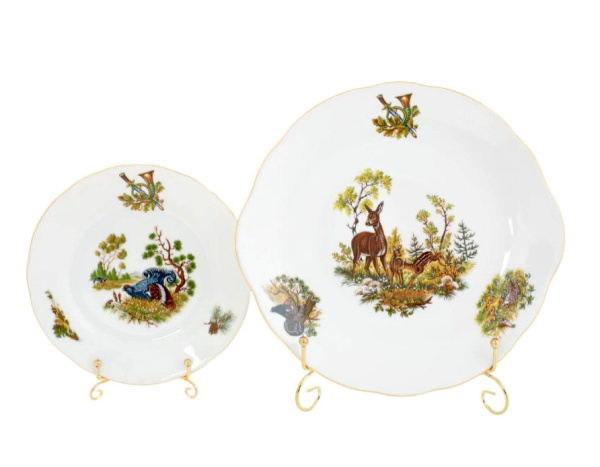 Сервиз для торта 7 предметов с тарелками 19 см, Охота Мэри Энн 03161019-0363, Leander