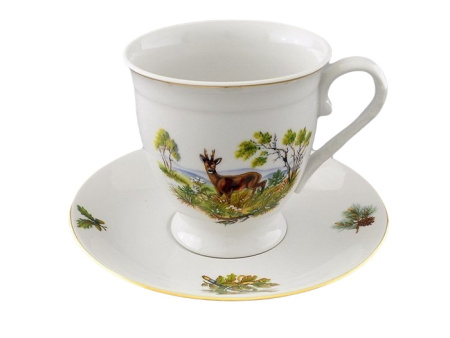 Чашка с блюдцем 300 мл, Охота Мэри Энн 36120417-0363, Leander