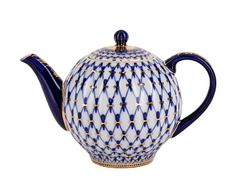 Чайник заварной 600 мл Кобальтовая сетка (Тюльпан), Императорский фарфоровый завод (ИФЗ) 80.00231.00.1