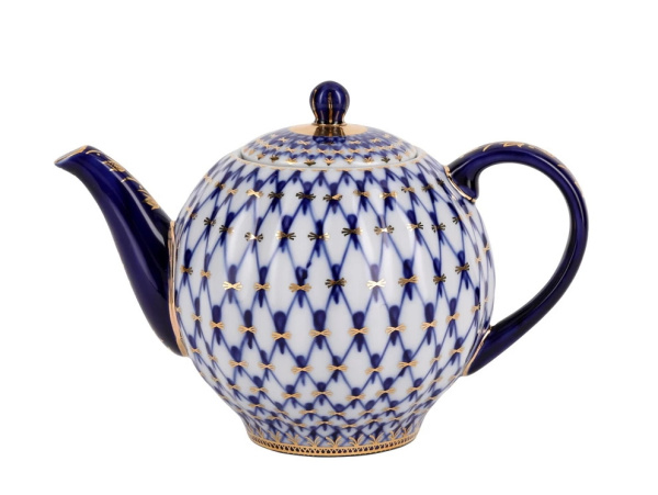 Чайник заварной 600 мл Кобальтовая сетка (Тюльпан), Императорский фарфоровый завод (ИФЗ) 80.00231.00.1