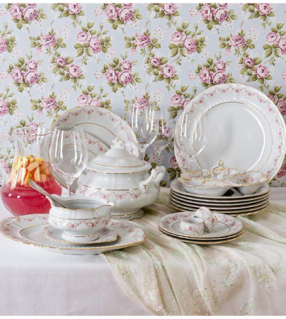 Столовый сервиз на 6 персон 25 предметов, Мелкие цветы Соната 07162011-0158, Leander