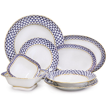 Сервиз столовый Кобальтовая сетка 24 предмета (Молодежная), Императорский фарфоровый завод (ЛФЗ) 81.20945.00.1 Сервиз столовый Кобальтовая сетка 24 предмета (Молодежная), Императорский фарфоровый завод (ЛФЗ) 81.20945.00.1
