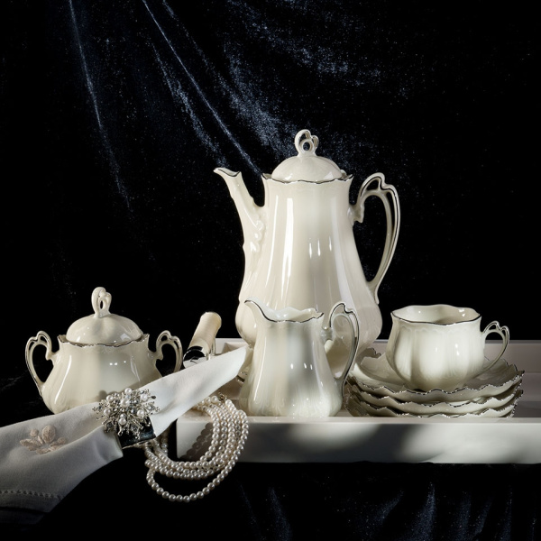 Чайный сервиз 6 персон 15 предметов Слоновая кость, Виктория 62560725-2215, Leander