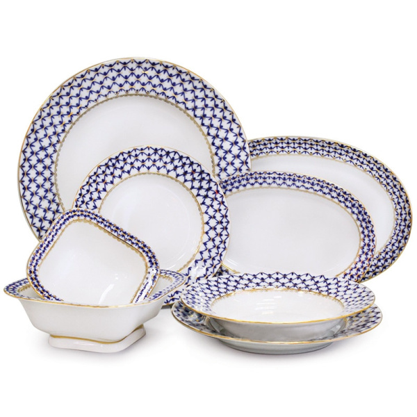 Сервиз столовый Кобальтовая сетка 24 предмета (Молодежная), Императорский фарфоровый завод (ЛФЗ) 81.20945.00.1 Сервиз столовый Кобальтовая сетка 24 предмета (Молодежная), Императорский фарфоровый завод (ЛФЗ) 81.20945.00.1