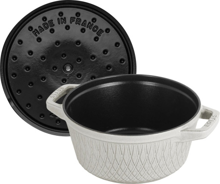 Кокот круглый STAUB 24 см, 4,25 л, белый трюфель (145224107)