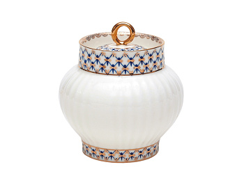 Сахарница, Кобальтовая сетка (Волна) Императорский фарфоровый завод (ЛФЗ) 80.06535.00.1