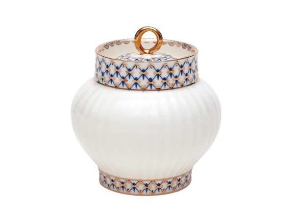 Сахарница, Кобальтовая сетка (Волна) Императорский фарфоровый завод (ЛФЗ) 80.06535.00.1