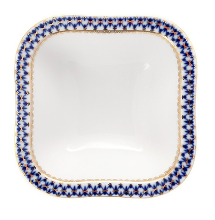 Салатник шести порционный квадратный Молодежная, Кобальтовая сетка, 1500 мл, Императорский фарфоровый завод (ЛФЗ) 80.09899.00.1
