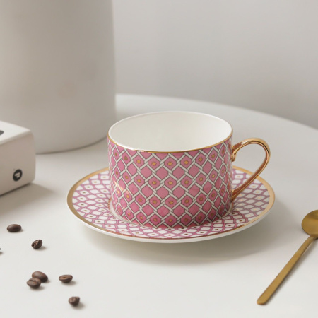 Чашка с блюдцем ИФЗ Коралл 2 (Идиллия) 250 мл, Императорский фарфоровый завод 81.31118.00.1