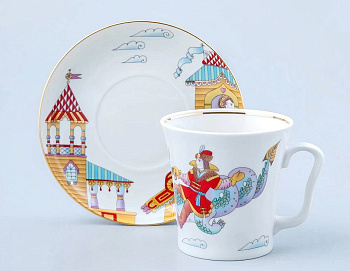 Бокал с блюдцем Ленинградский Иван-Царевич и Змей-Горыныч, 360 мл, Императорский фарфоровый завод 81.31613.00.1