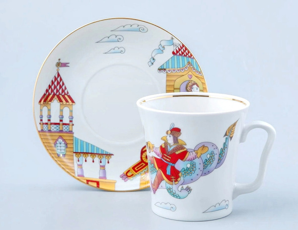 Бокал с блюдцем Ленинградский Иван-Царевич и Змей-Горыныч, 360 мл, Императорский фарфоровый завод 81.31613.00.1