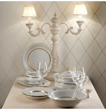 Столовый сервиз на 6 персон 25 предметов, Золотой кант Соната 07162011-1239, Leander