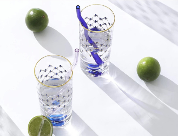 Набор (4 стакана для сока) 300 мл Кобальтовая сетка, Императорский фарфоровый завод (ИФЗ) 14.11004.07