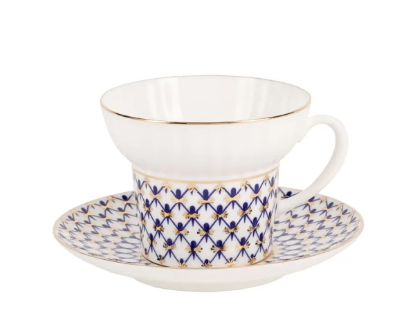 Чайный сервиз ИФЗ Кобальтовая сетка 20 предметов (Волна), Императорский фарфоровый завод 81.20893.00.1