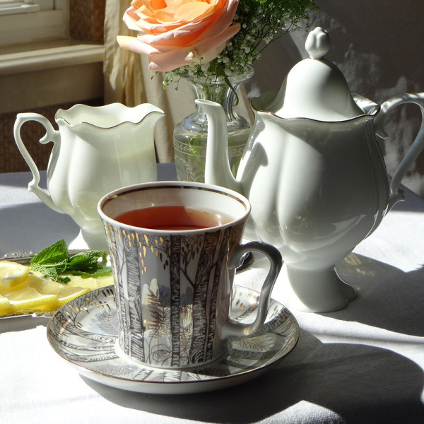 Бокал с Блюдцем Ленинградский, Половодье, 360 мл, Императорский фарфоровый завод (ЛФЗ) 81.11008.00.1