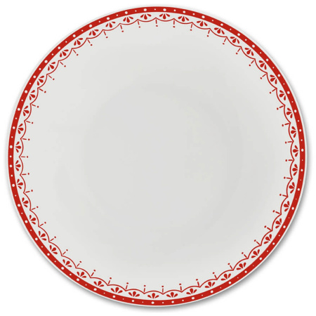 Обеденный набор на 4 персоны 20 предметов Хюгге Красные узоры 71162120-327D, Leander