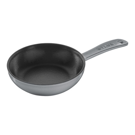 Сковорода круглая, 16 см, с чугунной ручкой, Staub, серый графит (1221618)
