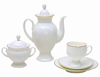 Сервиз кофейный Золотая лента (Классическая-2) 20 предметов, Императорский фарфоровый завод (ЛФЗ) 81.14598.00.1