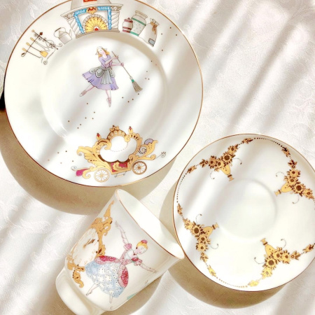 Комплект кофейный 3 предмета Золушка (Майская) Императорский фарфоровый завод (ИФЗ) 81.25406.00.1