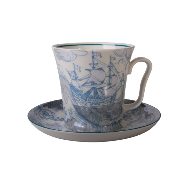 Бокал с Блюдцем Ленинградский, Бригантина, 360 мл, Императорский фарфоровый завод (ЛФЗ) 81.11000.00.1