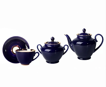 Сервиз чайный ИФЗ Ночь 14 предметов (Весенняя) Императорский фарфоровый завод 81.15121.01.1