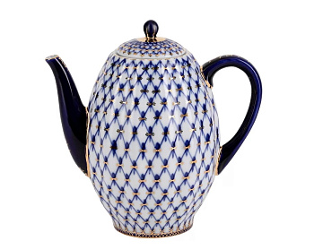 Кофейник 1200 мл Кобальтовая сетка (Тюльпан), Императорский фарфоровый завод (ИФЗ) 80.00233.00.1