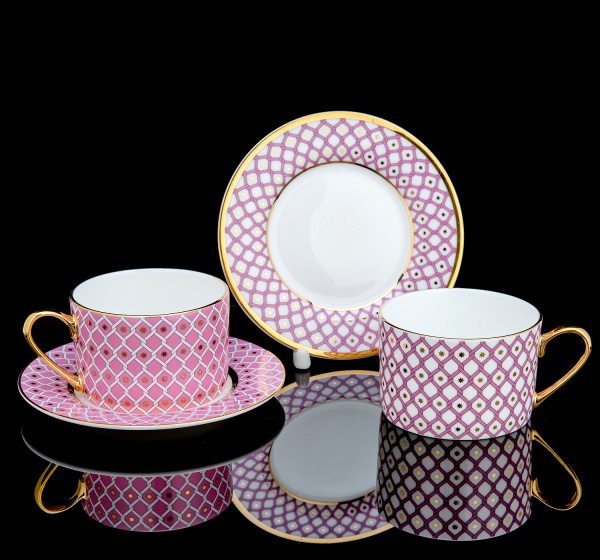 Сервиз чайный ИФЗ Астра (Идиллия) на 2 персоны 6 предметов, Императорский фарфоровый завод 81.32396.00.1