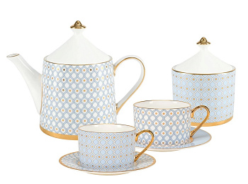 Сервиз чайный ИФЗ Азур (Идиллия) 10 предметов на 4 персоны, Императорский фарфоровый завод 81.27757.00.1