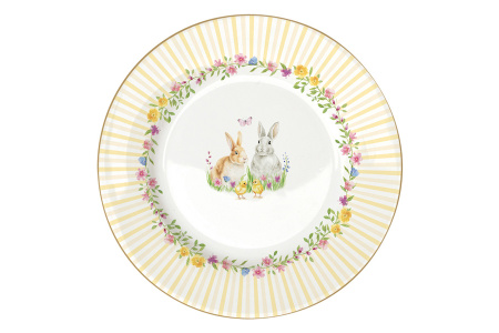 Набор тарелок 26 и 19 см с блюдом для яиц 9 предметов на 4 персоны, Пасхальные кролики, Easy Life