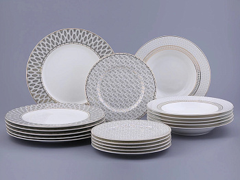 Сервиз столовый ИФЗ Саламандра Грей 18 предметов (Премиум), Императорский фарфоровый завод 81.31632.00.1