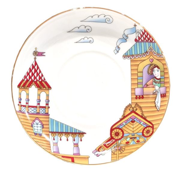 Бокал с блюдцем Ленинградский Иван-Царевич и Змей-Горыныч, 360 мл, Императорский фарфоровый завод 81.31613.00.1