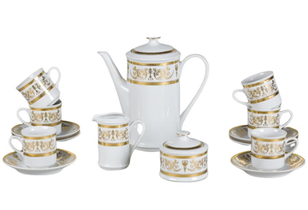 Кофейный сервиз Мокко на 6 персон 15 предметов 100 мл, Сабина 02160713-1373, Leander