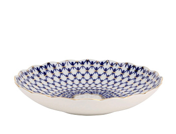 Сухарница 21,5 см Кобальтовая сетка (Тюльпан) Императорский фарфоровый завод (ИФЗ) 80.00236.00.1 Сухарница 21,5 см Кобальтовая сетка (Тюльпан) Императорский фарфоровый завод (ИФЗ) 80.00236.00.1