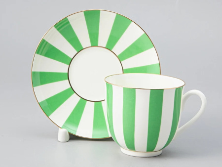 Набор кофейный чашки с блюдцами 180 мл, Да и Нет, 12 предметов (Ландыш) Императорский фарфоровый завод (ИФЗ)