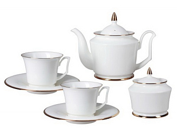 Сервиз чайный Золотая лента 14 предметов (Юлия) Императорский фарфоровый завод (ЛФЗ) 81.23999.00.1