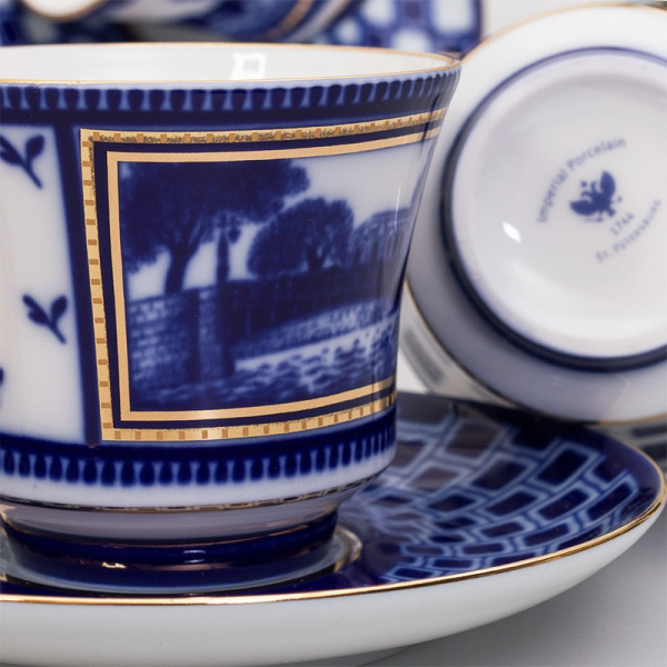 Сервиз чайный ИФЗ Мосты Санкт-Петербурга 20 предметов (Банкетная), Императорский фарфоровый завод 81.25123.00.1