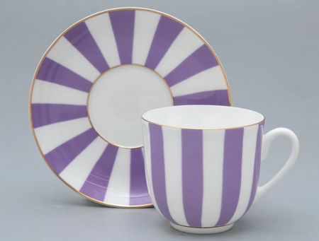 Набор кофейный чашки с блюдцами 180 мл, Да и Нет, 12 предметов (Ландыш) Императорский фарфоровый завод (ИФЗ)