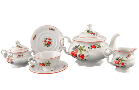 Чайный сервиз 6 персон 15 предметов, Соната Земляника 07160725-2407, Leander