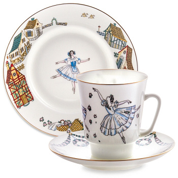 Комплект кофейный 3 предмета Жизель (Майская) Императорский фарфоровый завод (ИФЗ) 81.17154.00.1