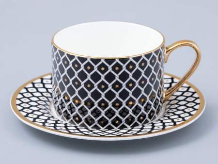 Чашка с блюдцем ИФЗ Неро 2 (Идиллия) 250 мл, Императорский фарфоровый завод 81.31117.00.1